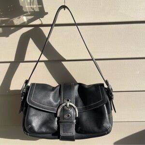 Vintage Coach Y2K Small Soho Black Leather Shoulder Bag 9434